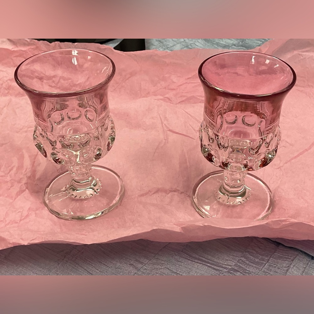 Antique Kings Crown Cordial Glasses